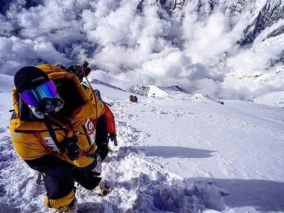 Rupert Jones-Warner at the summit of Annapurna