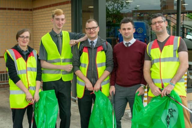 A group of seven volunteers including staff from the Burgess Hill McDonald's took part in a litter pick