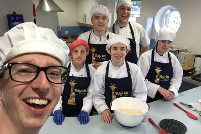 Sam with the team at JubyLee Bakes, Horsham