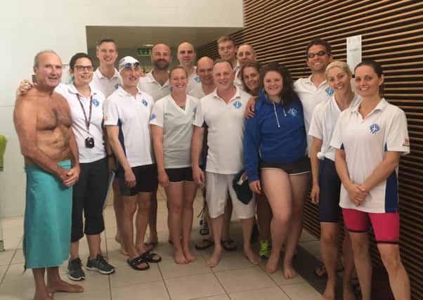 The Hastings Seagull Swimming Club squad at the Erith Masters Open Meet