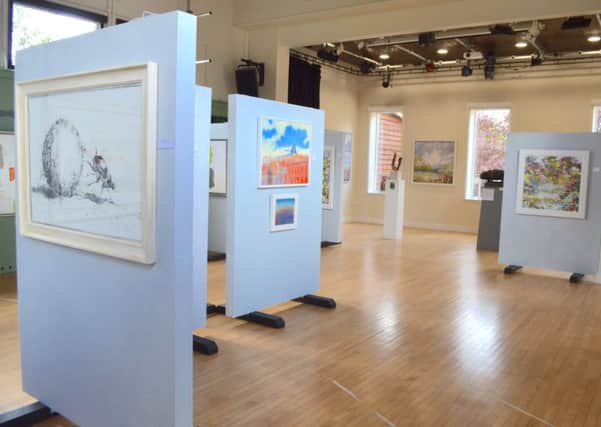 Some of the donated artwork on display