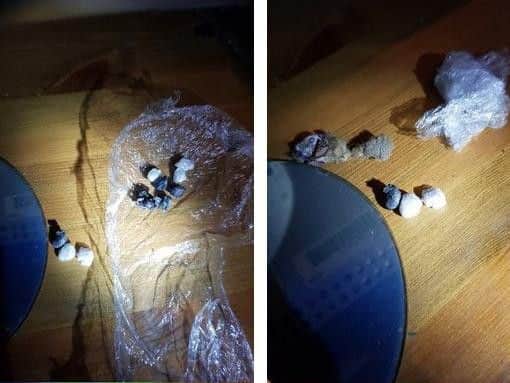 Police tweeted pictures of what appears to be a Class A drug. Pictures: Sussex Police