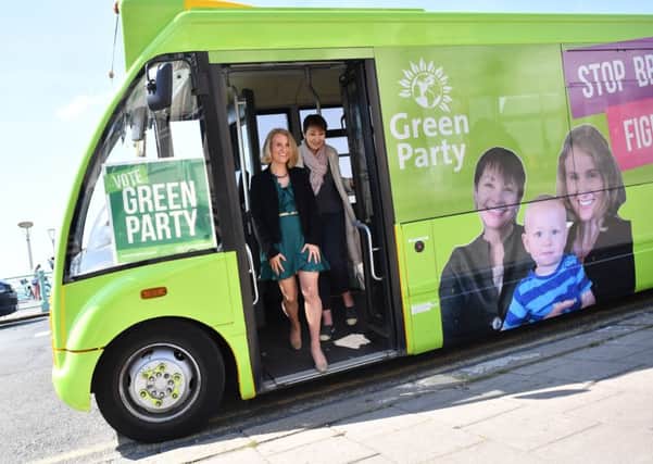 Alexandra Phillips, mayor of Brighton and Hove with Green MP Caroline Lucas (photo by BEN STANSALL/AFP/Getty Images)