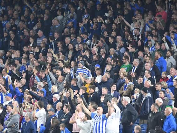 Albion fans pictured at the Amex. Picture by PW Sporting Photography