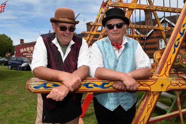 Newick Food Fair

Food festival on the green with Harris's Old Tyme Amusement.

Pictured are Harris Brothers volunteers, L-R Paul Fells and John Long. 

Newick, West Sussex. 

Picture : Liz Pearce 23/06/2018

LP180312 SUS-180624-133359008