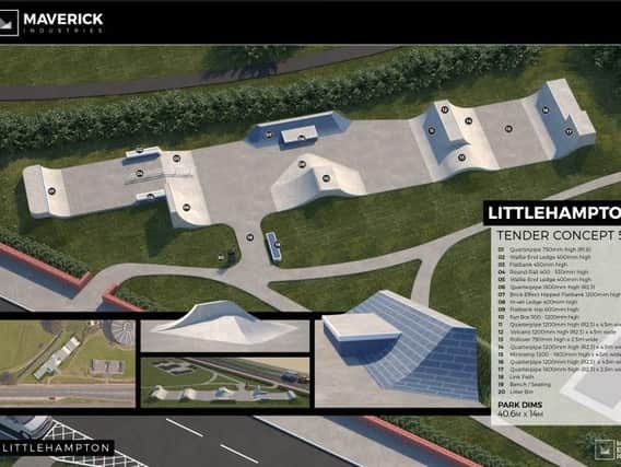 The designs for the skate park. Pis: Maverick Industries Ltd