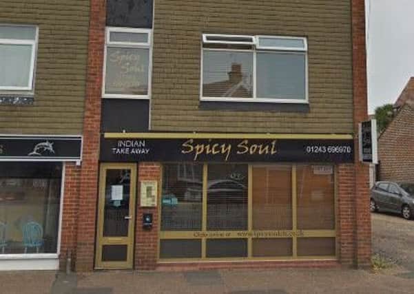 An application has been made for a residential flat to be built above Indian restaurant Spicy Soul, which could soon be turned into a Chinese takeaway, at 11 Adelaide Road, Chichester. Photo: Google Street View SUS-190530-085945001