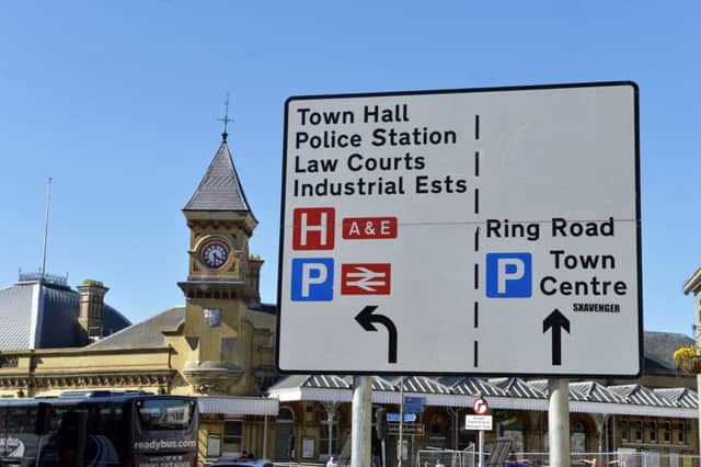 Road sign giving directions to the Law Courts in Eastbourne (Photo by Jon Rigby) SUS-190515-131144008