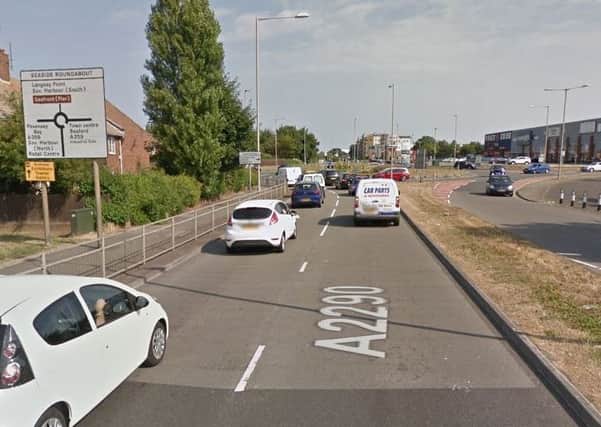 The collision happened at the Seaside roundabout at Lottbridge Drove (image by Google) SUS-190530-153004001