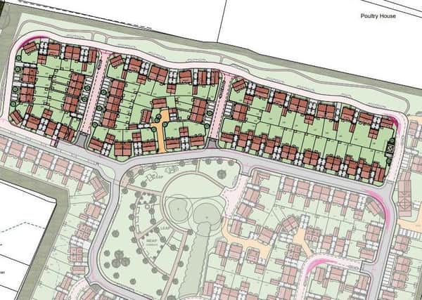Revised layout plan for northern part of Nyton Nursery development