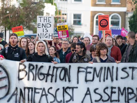 The anti Trump Protest in Brighton