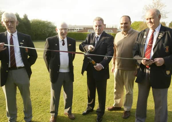 Paul Darrow, pictured third from left, at the opening of Billingshurst Bowling Club's new season in 2007