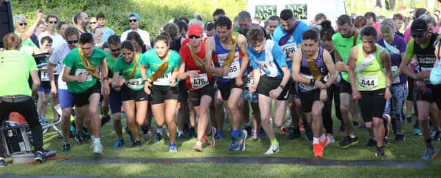 The start of the adult race at Rye Harbour Ekiden Relay Race 2019. Photos by Martin and Kt Bruce. SUS-190406-095046001