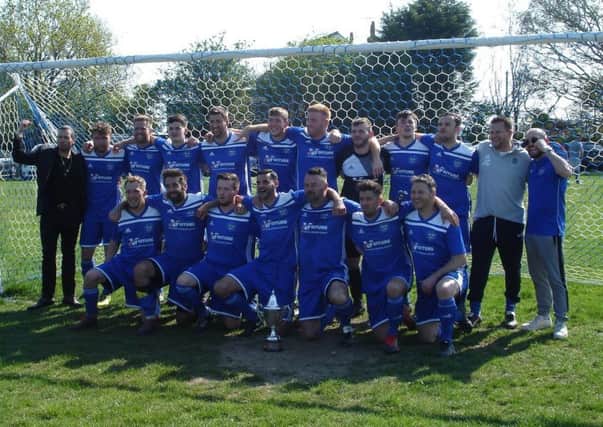 Sidley United celebrate after winning the East Sussex Football League Premier Division title back in April