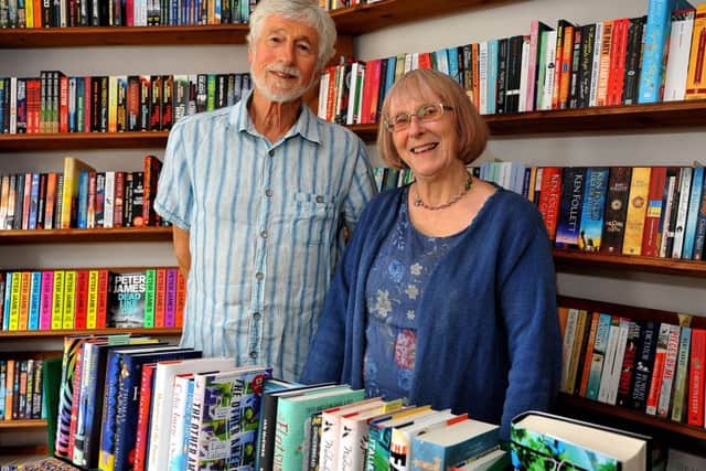 Robin and Sara Bowers in The Steyning Bookshop, which they founded  in 1984. Picture: Steve Robards SR1913920