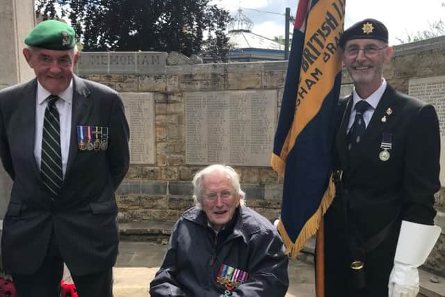 Geoffrey Weaving (centre) who was part of the Hydrographic deployment in the Royal Navy during the D-Day landings