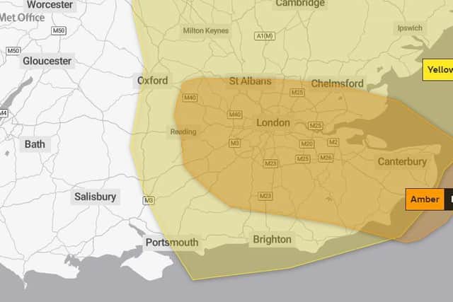 The Met Office has issued an amber weather warning