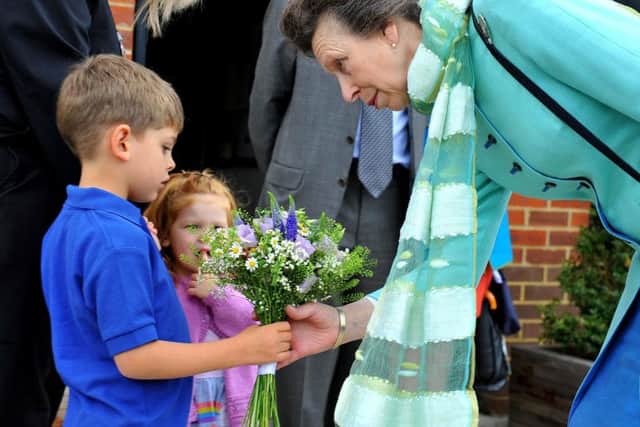 Robert and Adelaide Healey meeting Princess Anne at Magdalene Rise in Bolney. Photo by Steve Robards