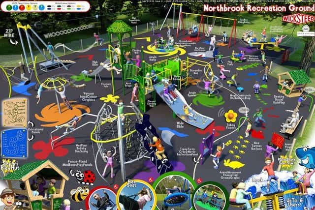 A 3D image showing the play equipment that will soon be installed at Northbrook Recreation Ground Play Area in Durrington.

Picture: Adur & Worthing Councils