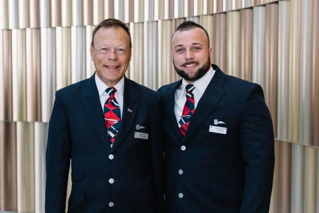 Andrew and Craig Obal, from Littlehampton, both work as cabin crew for BA and went on a Father's Day flight together. 

Picture by: Stuart Bailey