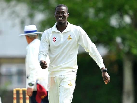 Cleon Reece took three wickets but an injury meant he could not bowl more than five overs. Picture by Steve Robards