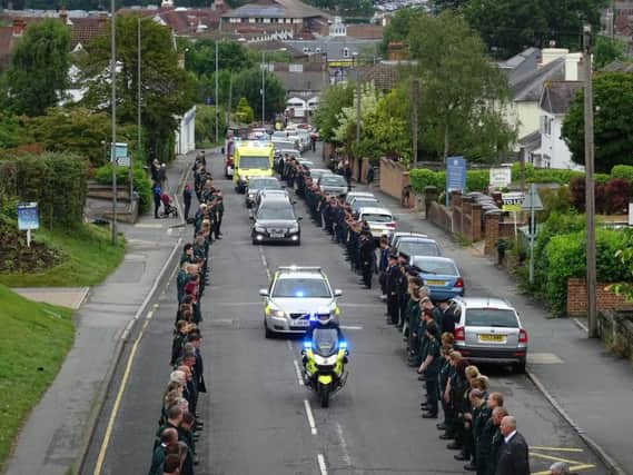 Bruce Davy's funeral in Uckfield. Photo by Eddie Mitchell