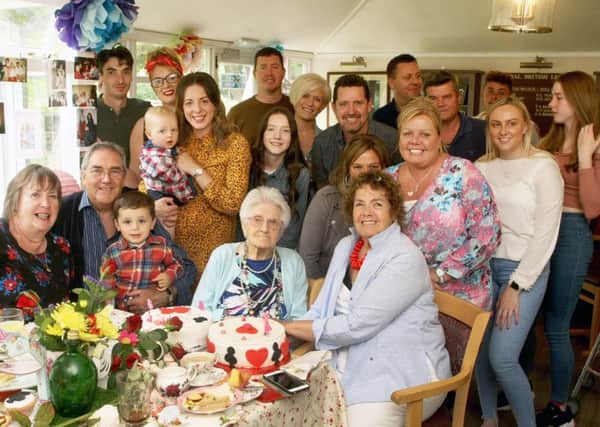 Doris Potterton celebrates her 104th birthday with family. Photo by Derek Martin DM1962392a