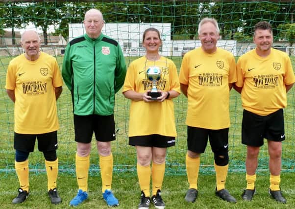 The triumphant Old Bexhillians team of, from left, John Martin, Mick Southon, Margaret Blurton, Peter Lipka and Richard Lang. Pictures courtesy Philip Blurton
