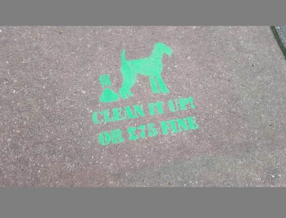 An example of a dog mess stencil used elsewhere in the county