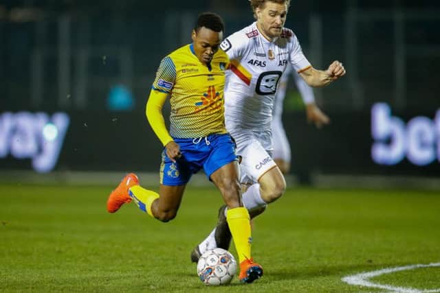 Albion's South African striker Percy Tau in action during his loan spell at Union Saint-Gilloise