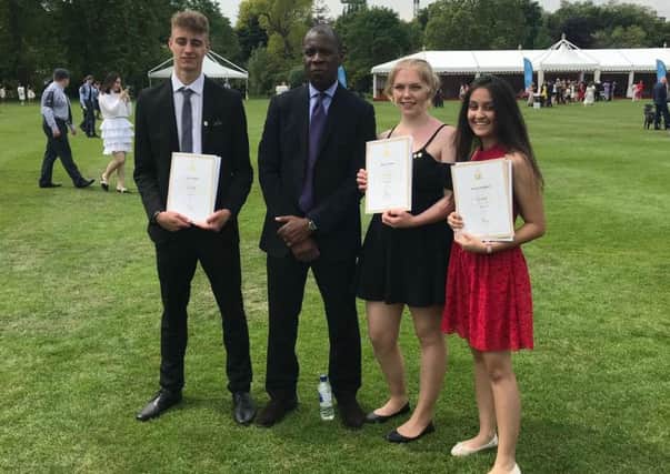 Some of the West Sussex young people with BBC news presenter Clive Myrie, who presented their gold Duke of Edinburgh's Awards