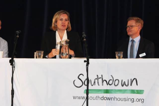 Panel discussion including the DWPs East Sussex County Partnership Manager, Wayne Edmunds, Amber Rudd, MP for Hastings and Rye and Neil Blanchard, CEO at Southdown