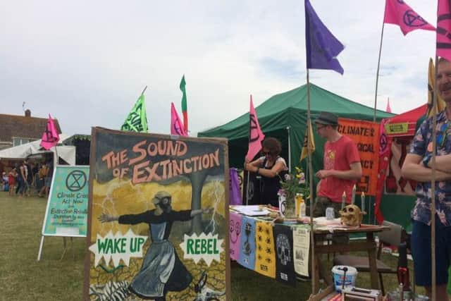 Extinction Rebellion at Shoreham's Beach Dreams Festival SUS-190626-121104001