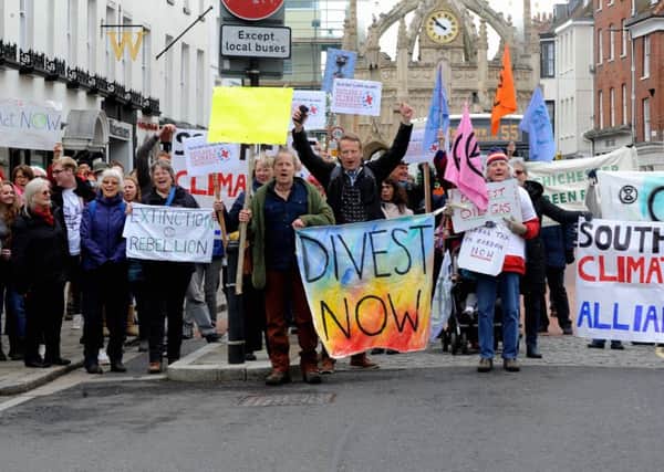 A climate change protest in Chichester earlier this year