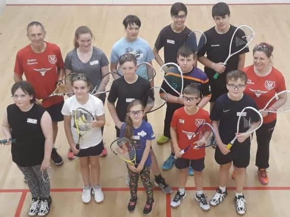 The youngsters with Graham Stevenson and Zoe Shardlow
