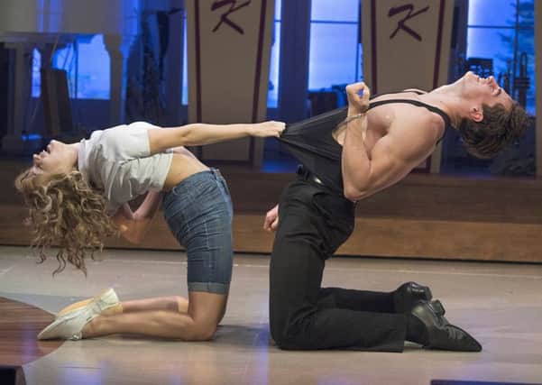 Kira Malou (Baby) and Michael O'Reilly (Johnny) in Dirty Dancing  The Classic Story on Stage. Picture by Alastair Muir