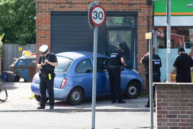 The emergency services are at the scene of a collision in Goring Way, Goring
