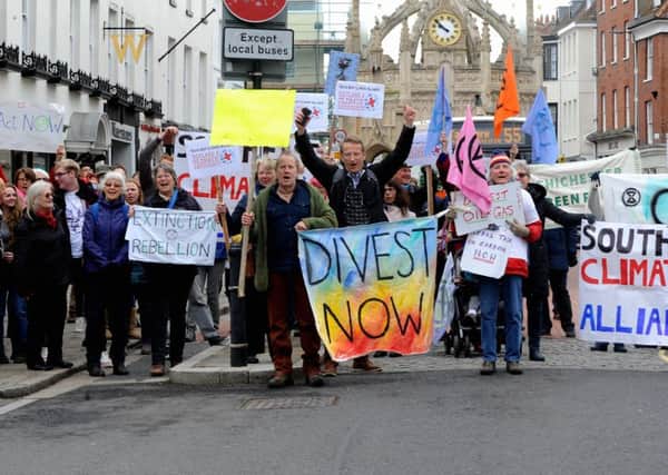 A climate change protest held in Chichester earlier this year