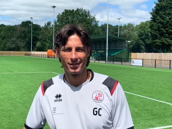 Crawley Town manager Gabriele Cioffi at the new facilities. Picture courtesy of Crawley Town Football Club.