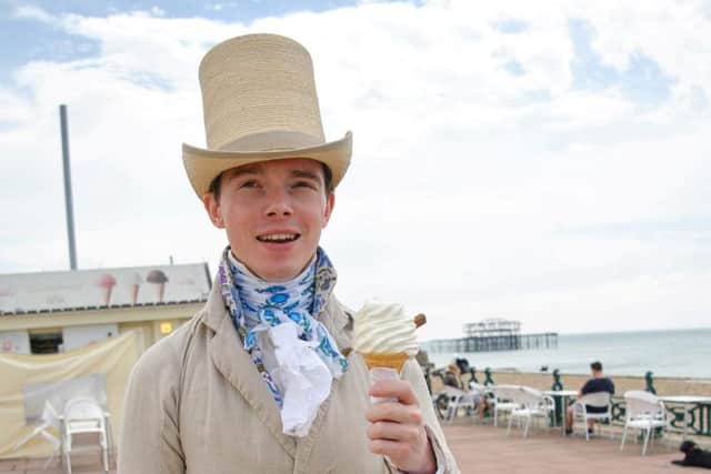 Zack Pinsent, 25, from Hove wears regency style clothing everyday, shunning modern clothes (Credit: SWNS.com)