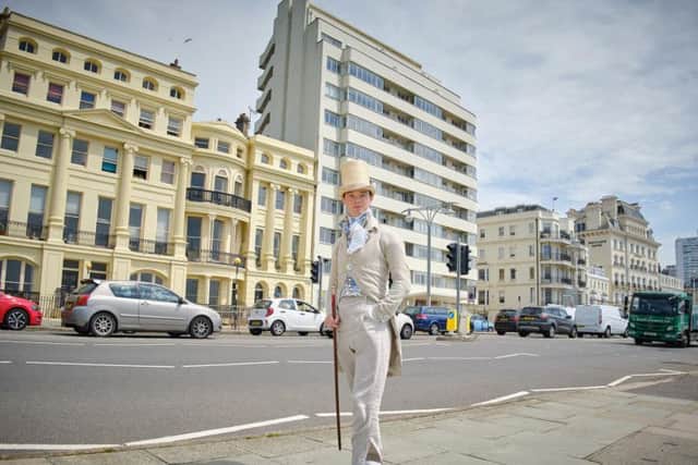 Zack Pinsent, 25, from Hove wears regency style clothing everyday, shunning modern clothes (Credit: SWNS.com)