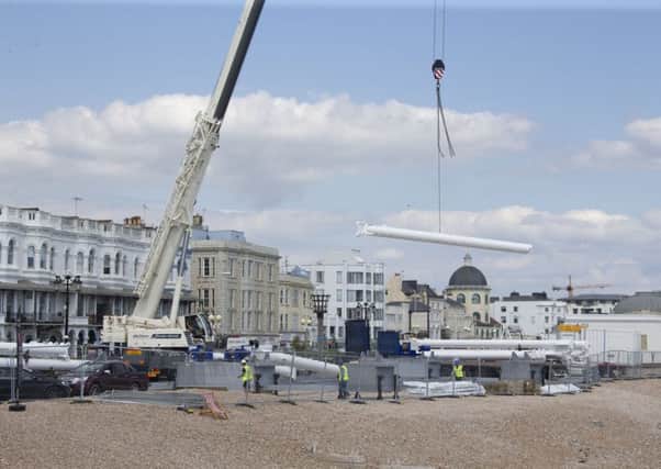 The Worthing Observation Wheel under construction