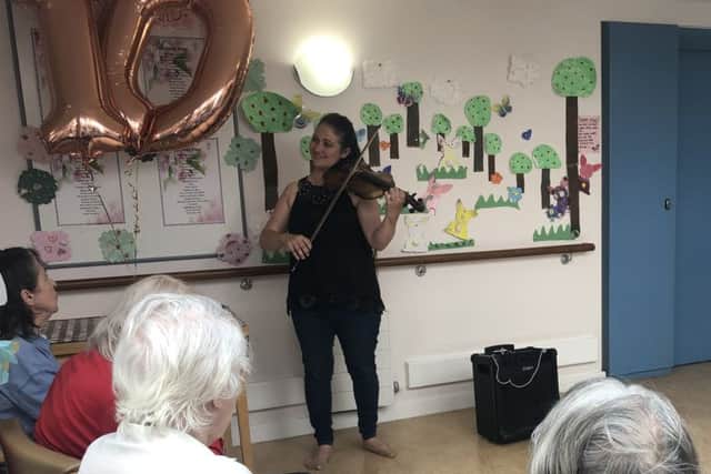 Sarah Milner shared her special afternoon with residents and staff at the home where she started