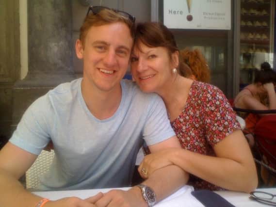 Oliver Hare with his mum Ann Feloy in Sorrento, Italy