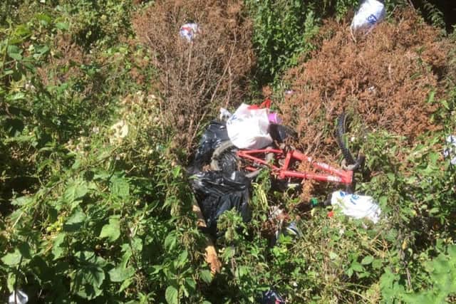 The mess left in St Mary's recreation ground by travellers