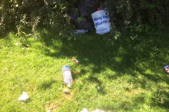 The mess left in St Mary's recreation ground by travellers