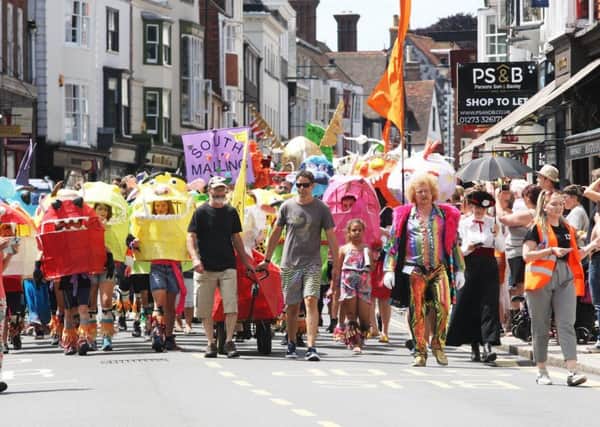 The 2019 Moving On parade, in Lewes. Photograph: Derek Martin/ SUS-190507-150412008