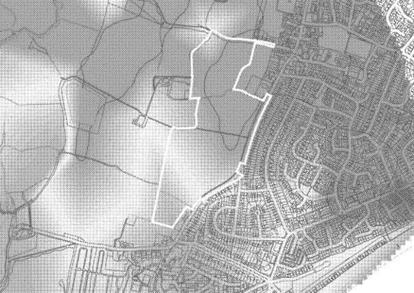 Site location plan for 400 homes south of Summer Lane in Pagham