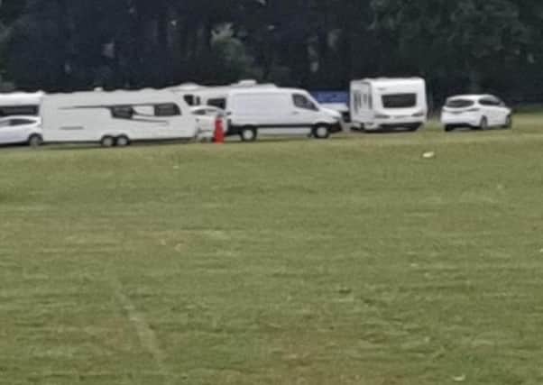 Travellers at Angmering School field this morning (July 9)