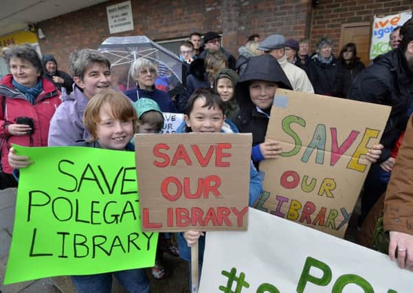 Save Polegate Library protest walk in 2017
